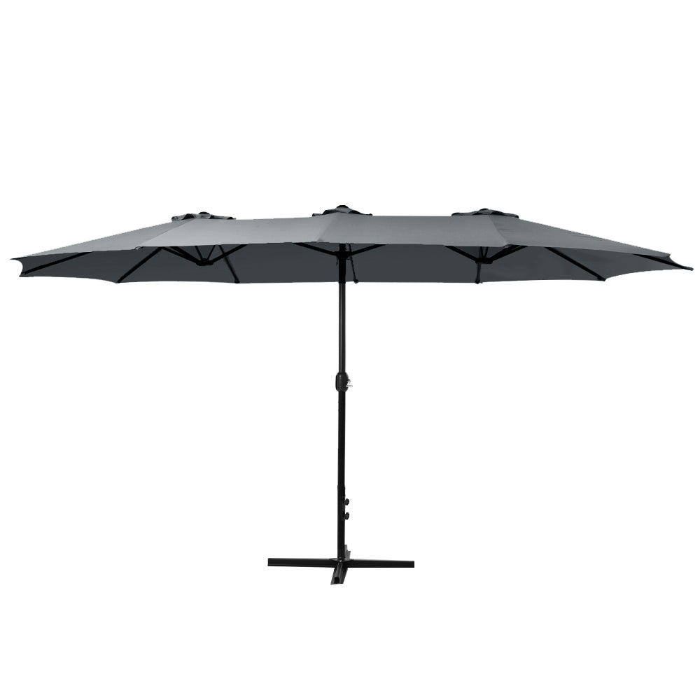 Outdoor Umbrella Twin Umbrellas Beach Stand Garden Base Sun Patio 4.57M with Outdoor Sofas & Lounge Sets - photo 8