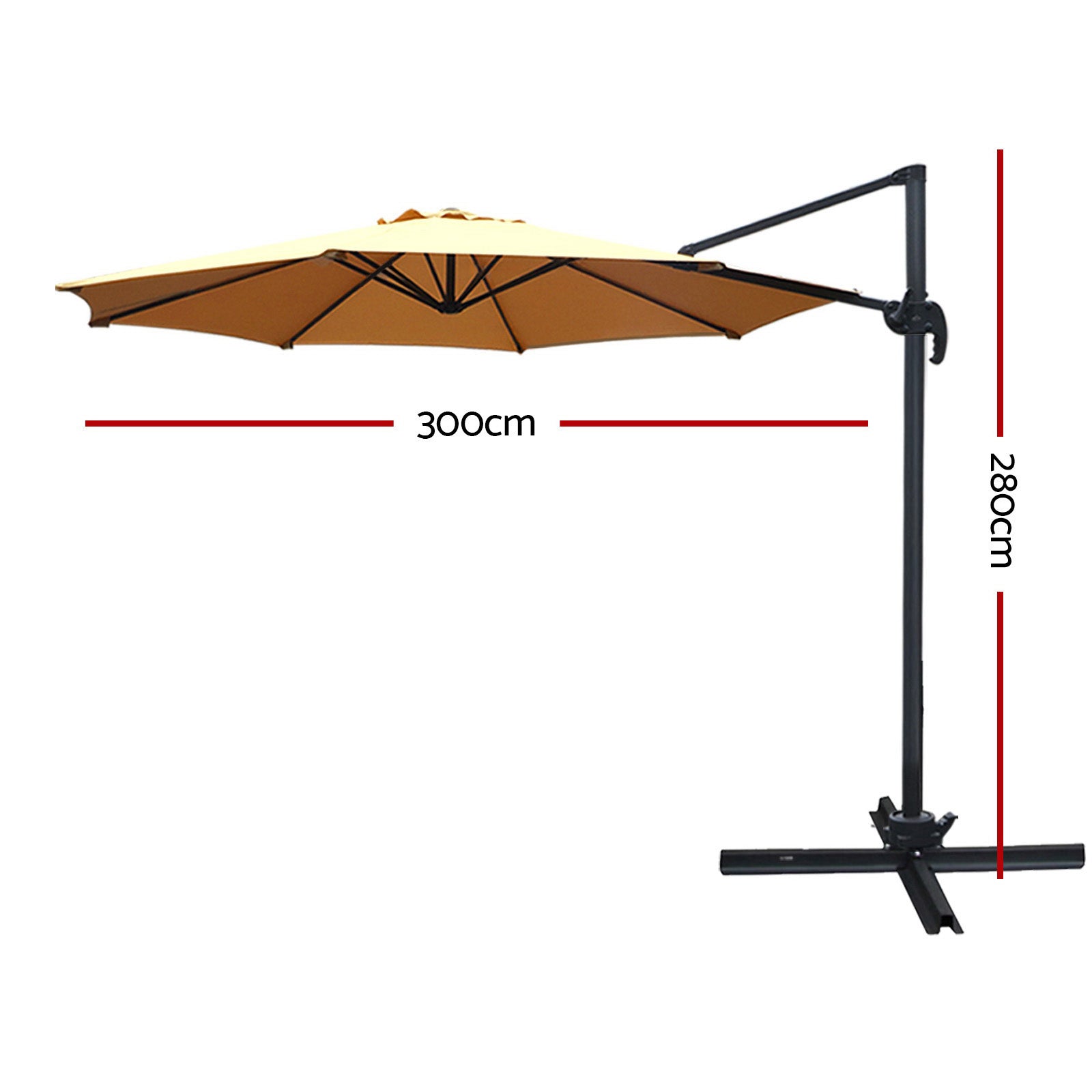 Instahut Roma Outdoor Umbrella - Beige | Beige colour