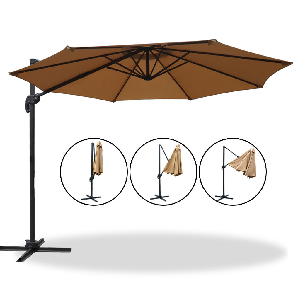 Instahut Roma Outdoor Umbrella - Beige, Umbrellas & Sunshades