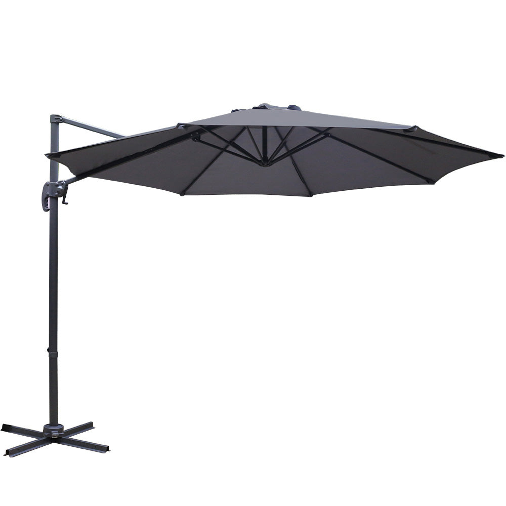 Instahut 3M Roma Outdoor Furniture Garden Umbrella 360 Degree Charcoal | Outdoor Sofas & Lounge Sets