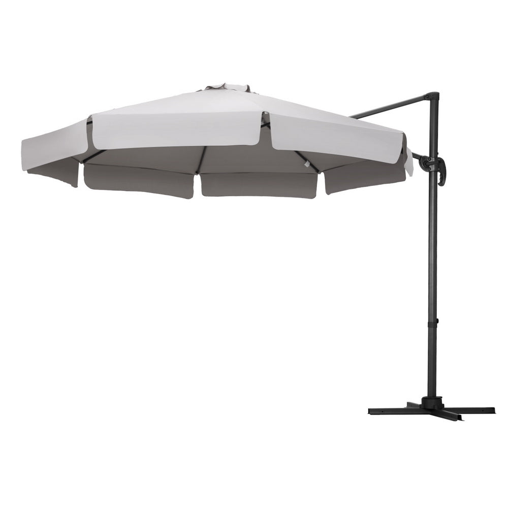 3M Outdoor Umbrella Cantilever 360 Degree Tilt Beach Roma Grey | Grey colour