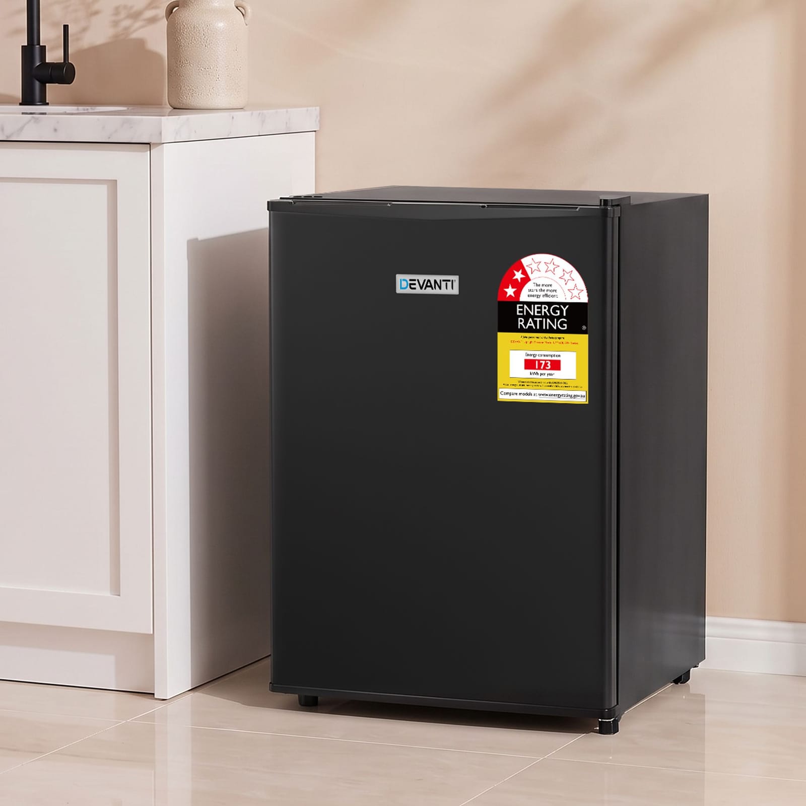 Compact Upright Freezer Black 45x45x62cm