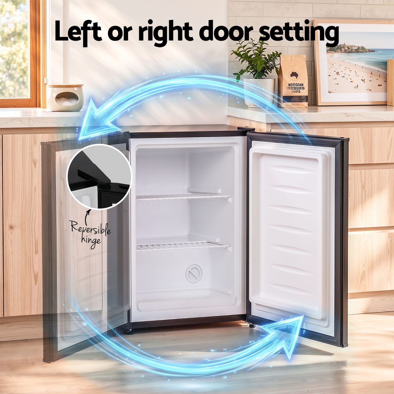 Compact Upright Freezer Black 45x45x62cm