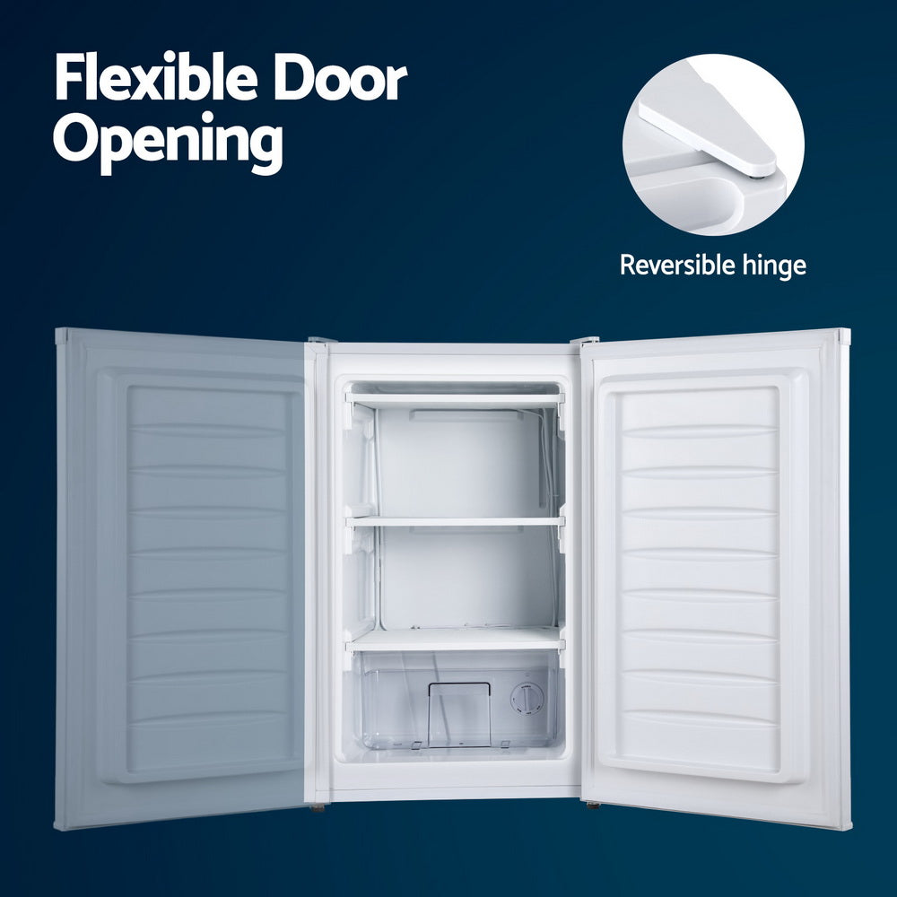 Devanti 81L Upright Freezer Fridge White Compact and Efficient
