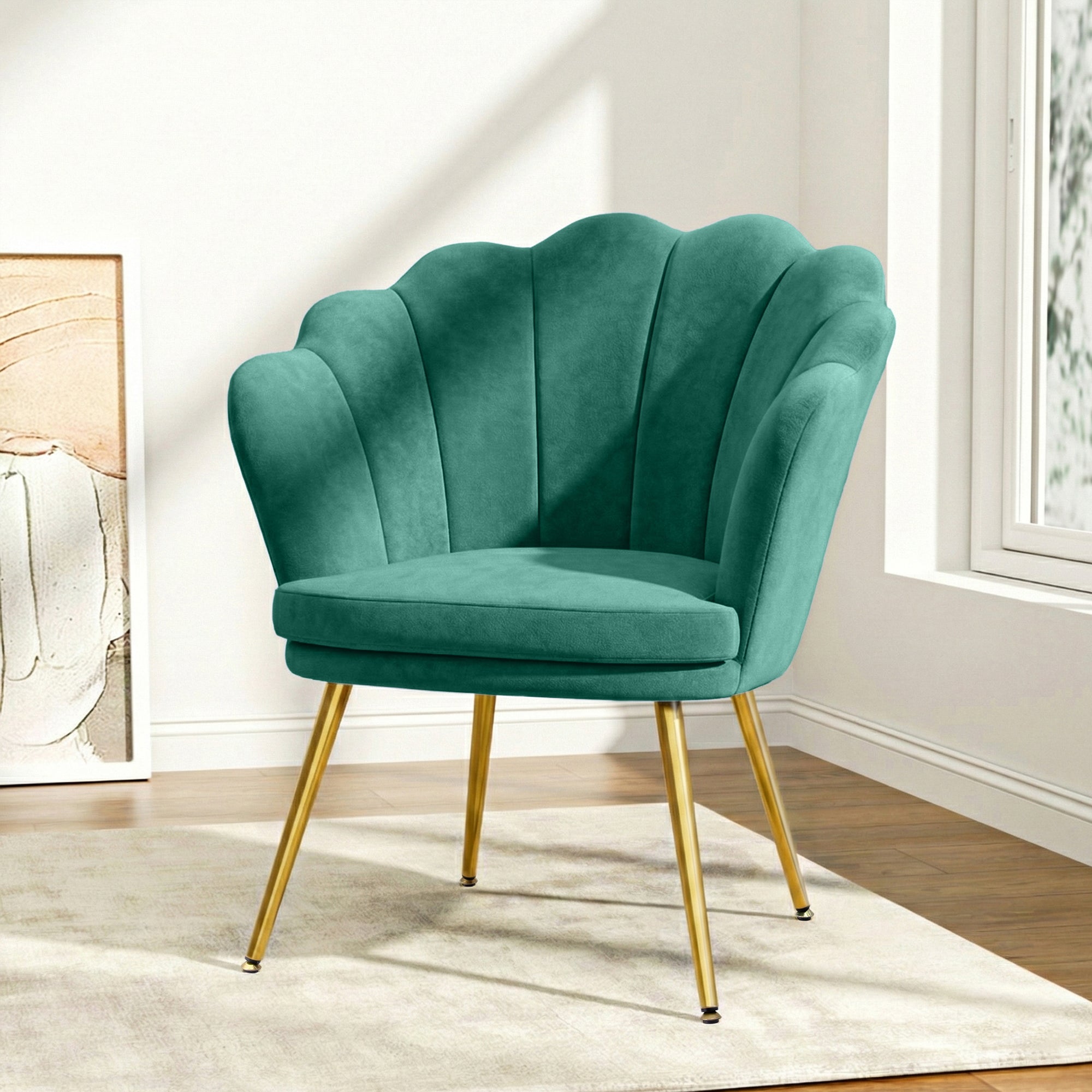 Armchair Callista Velvet Green Lounge Chair Upholstered Seating