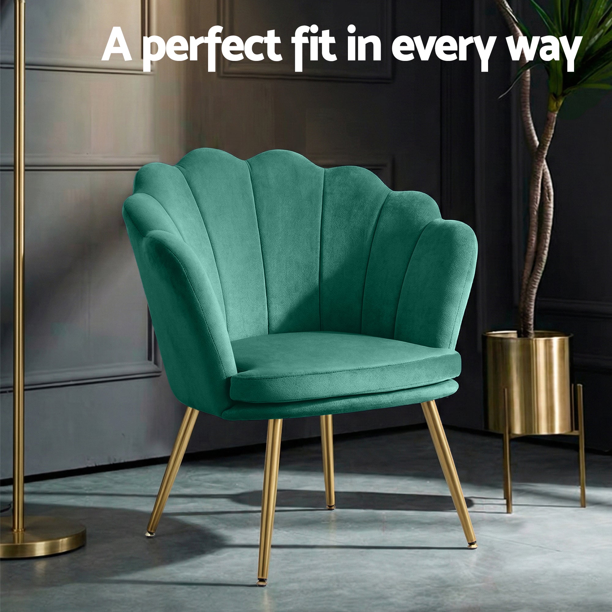 Armchair Callista Velvet Green Lounge Chair Upholstered Seating