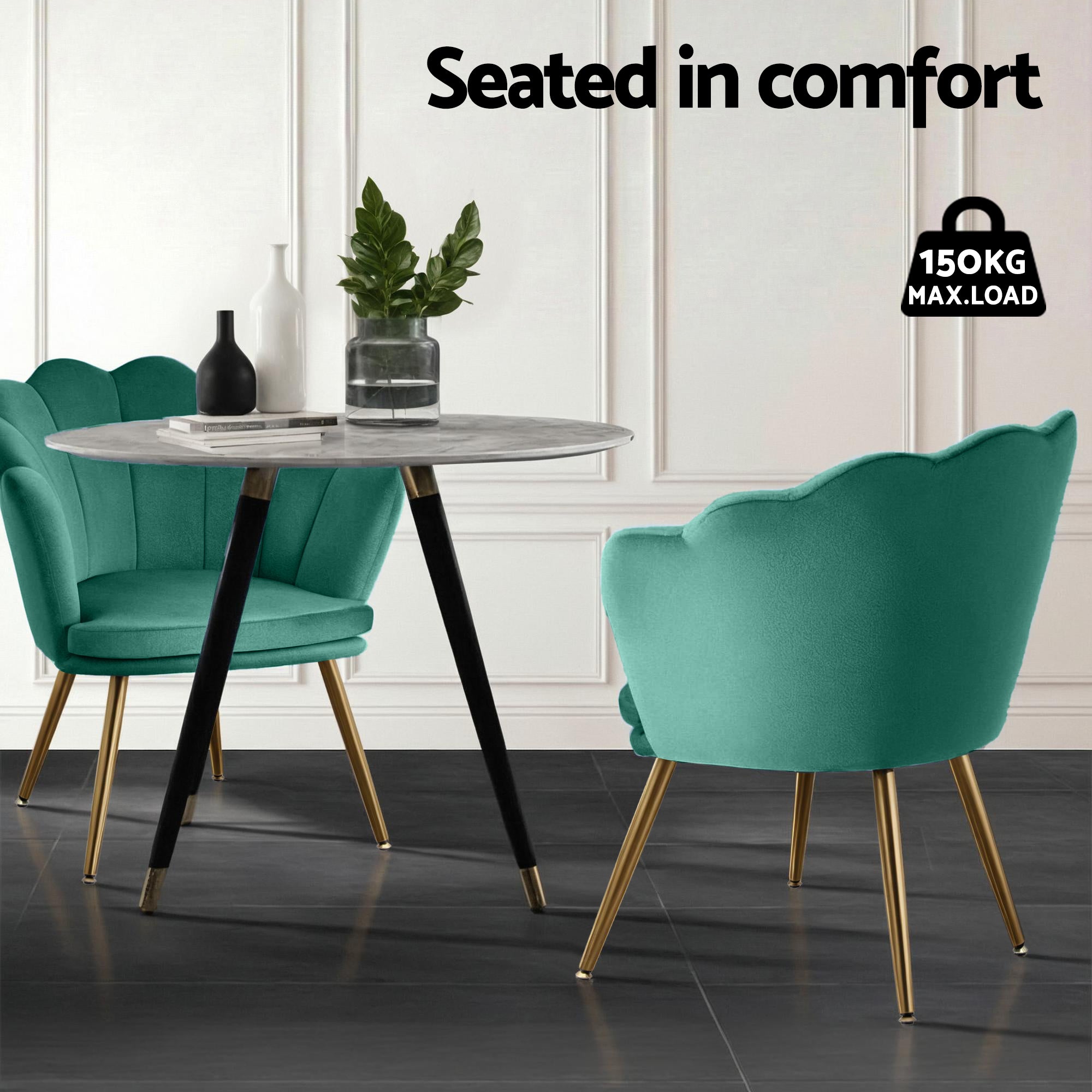 Armchair Callista Velvet Green Lounge Chair Upholstered Seating