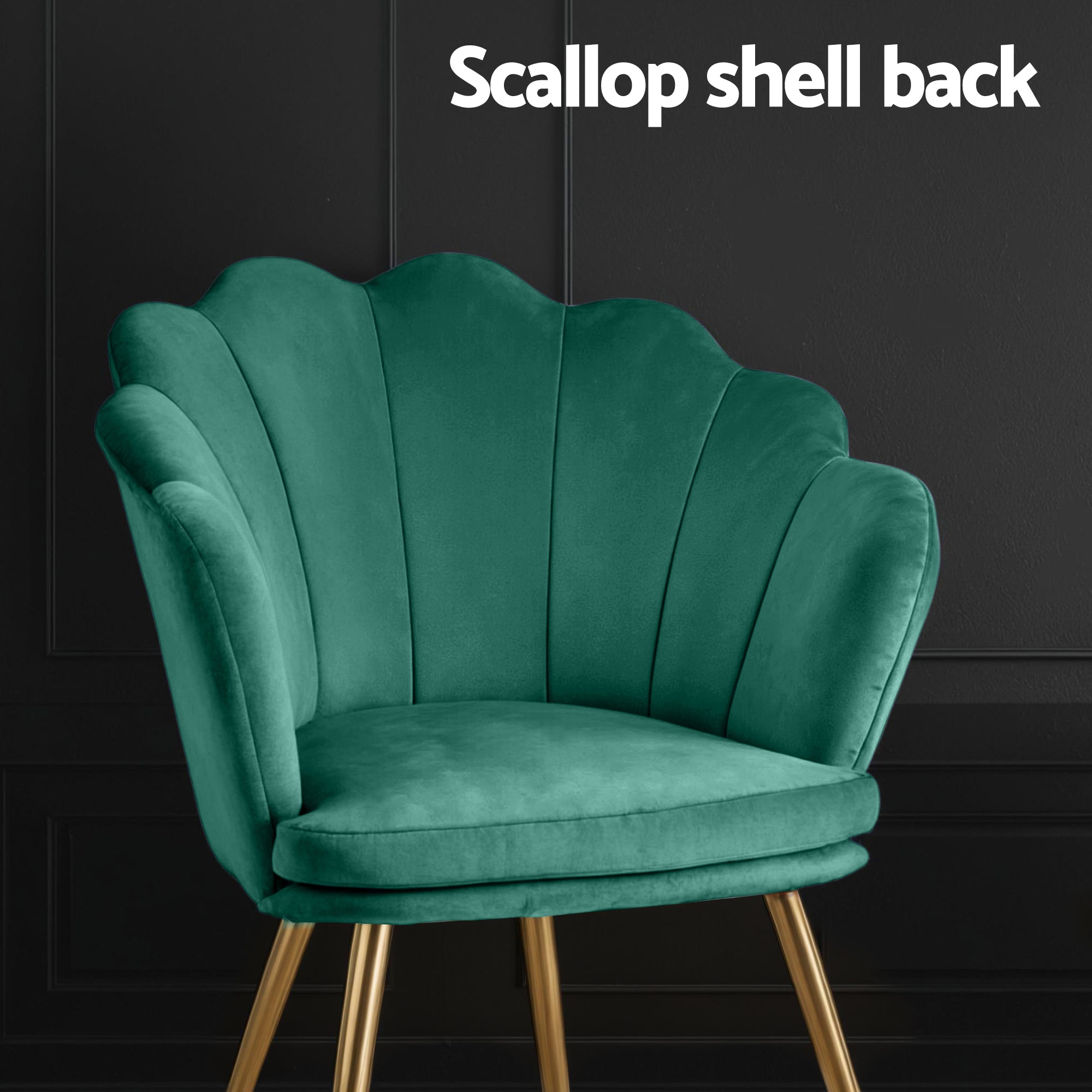 Armchair Callista Velvet Green Lounge Chair Upholstered Seating
