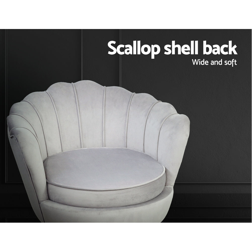 Callista Armchair Velvet Grey Comfortable Lounge Chair