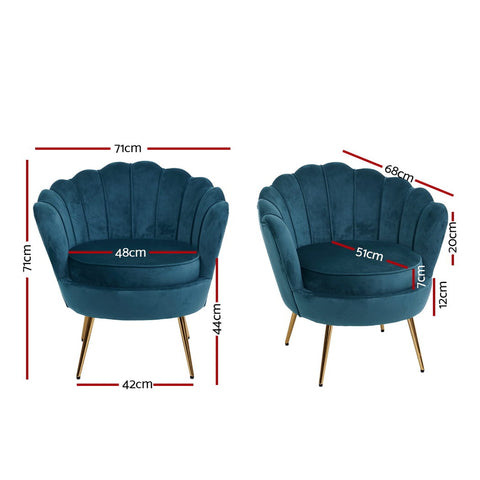 Armchair Velvet Blue Callista