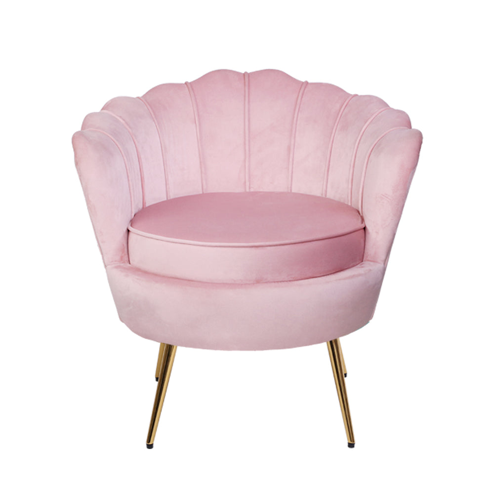 Armchair Lounge Chair Accent Armchairs Retro Single Sofa Velvet Pink