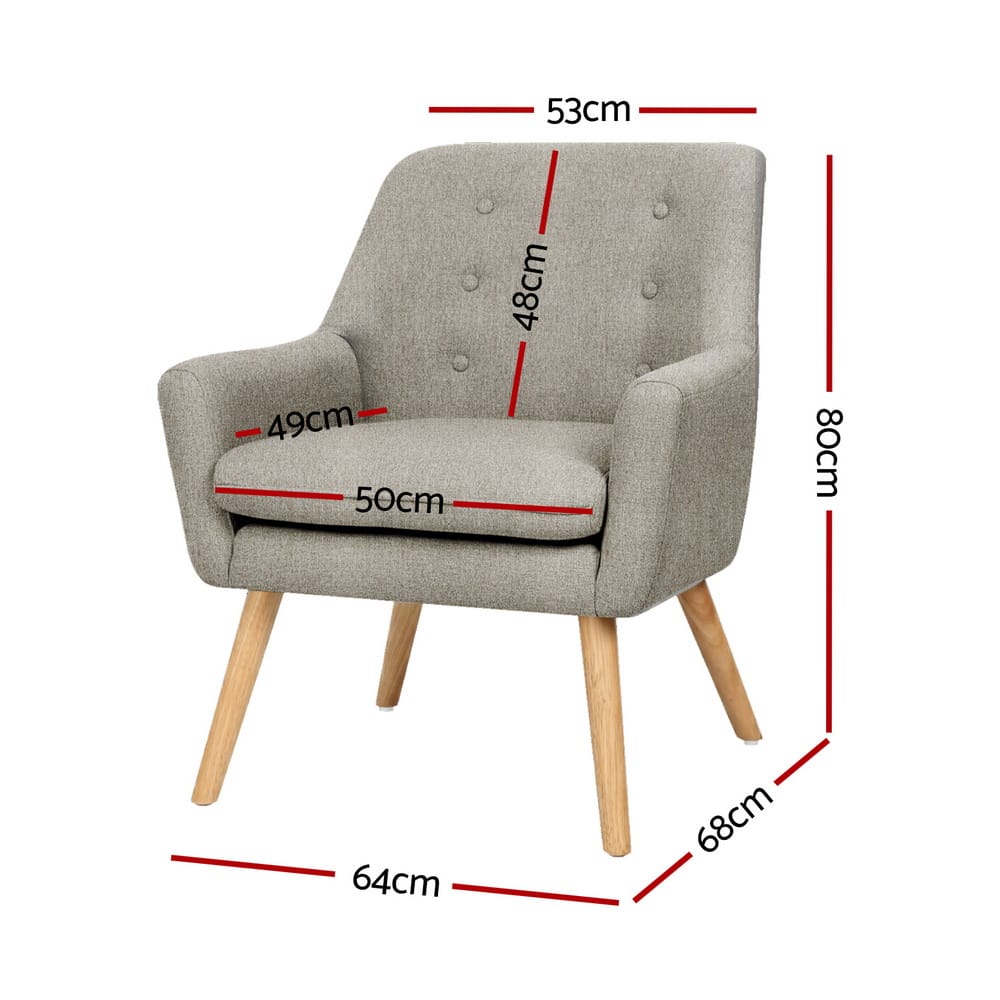 Beige chair 64x68x80cm, rear view