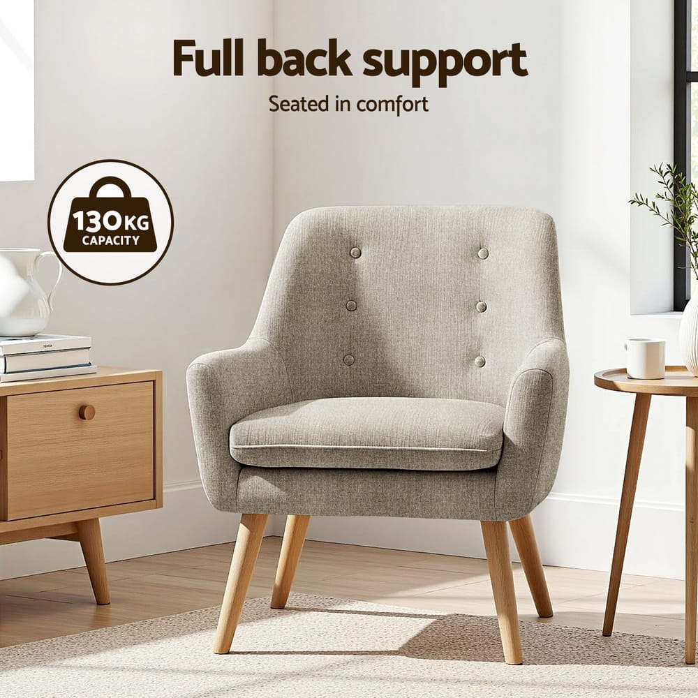 Beige chair 64x68x80cm, in room setting