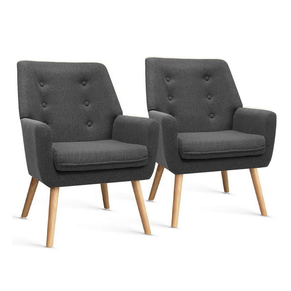 Charcoal Armchair Lounge Chair 64x68x80cm
