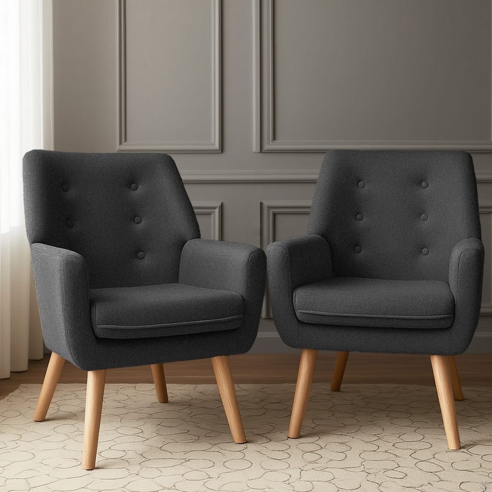 Charcoal Armchair Lounge Chair 64x68x80cm