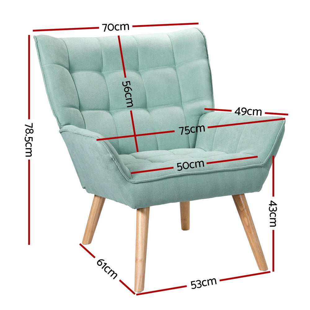 Armchair Lounge Chair Accent Chairs Sofa Linen Fabric Cushion Seat