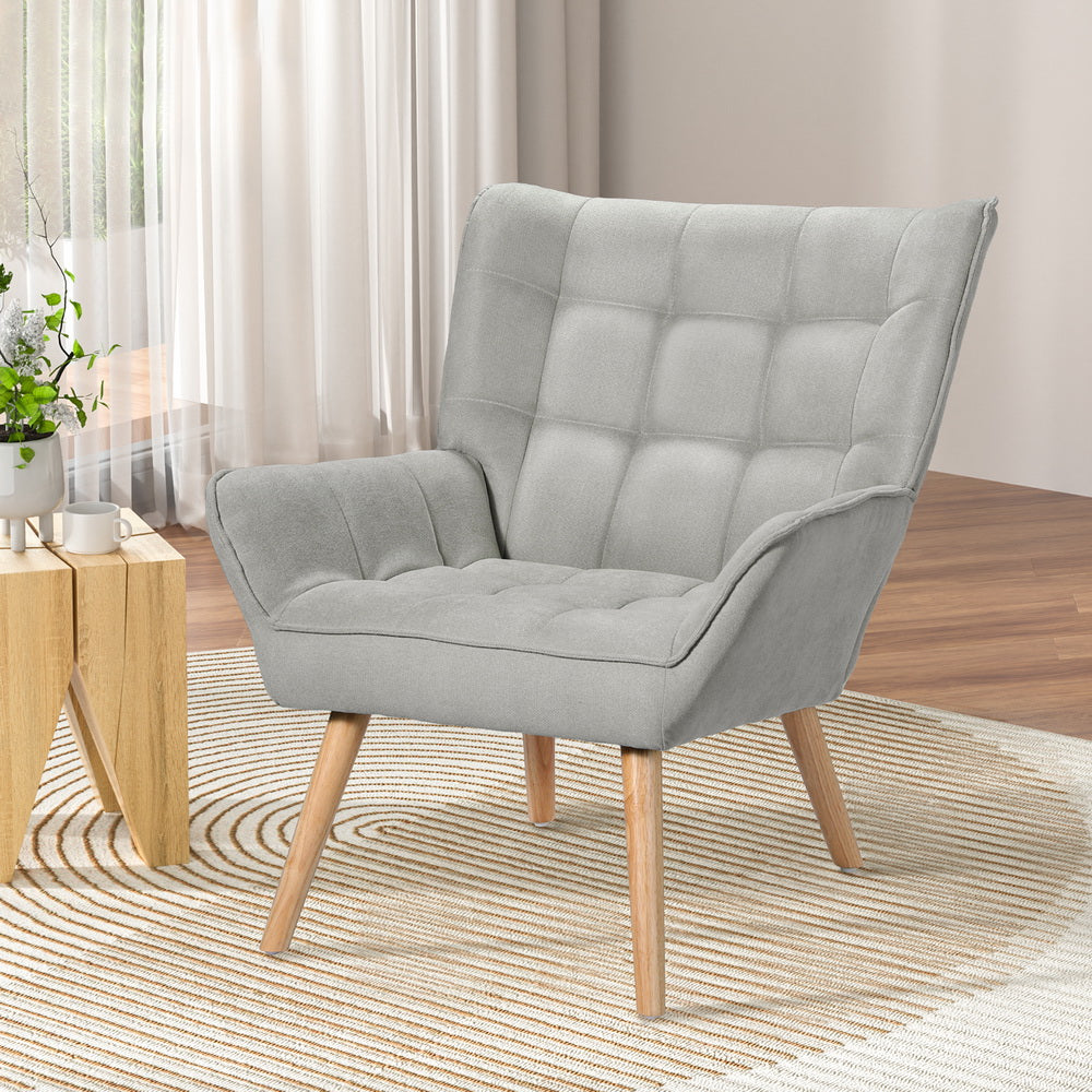 Armchair Lounge Chair Accent Chairs Sofa Linen Fabric Cushion Seat