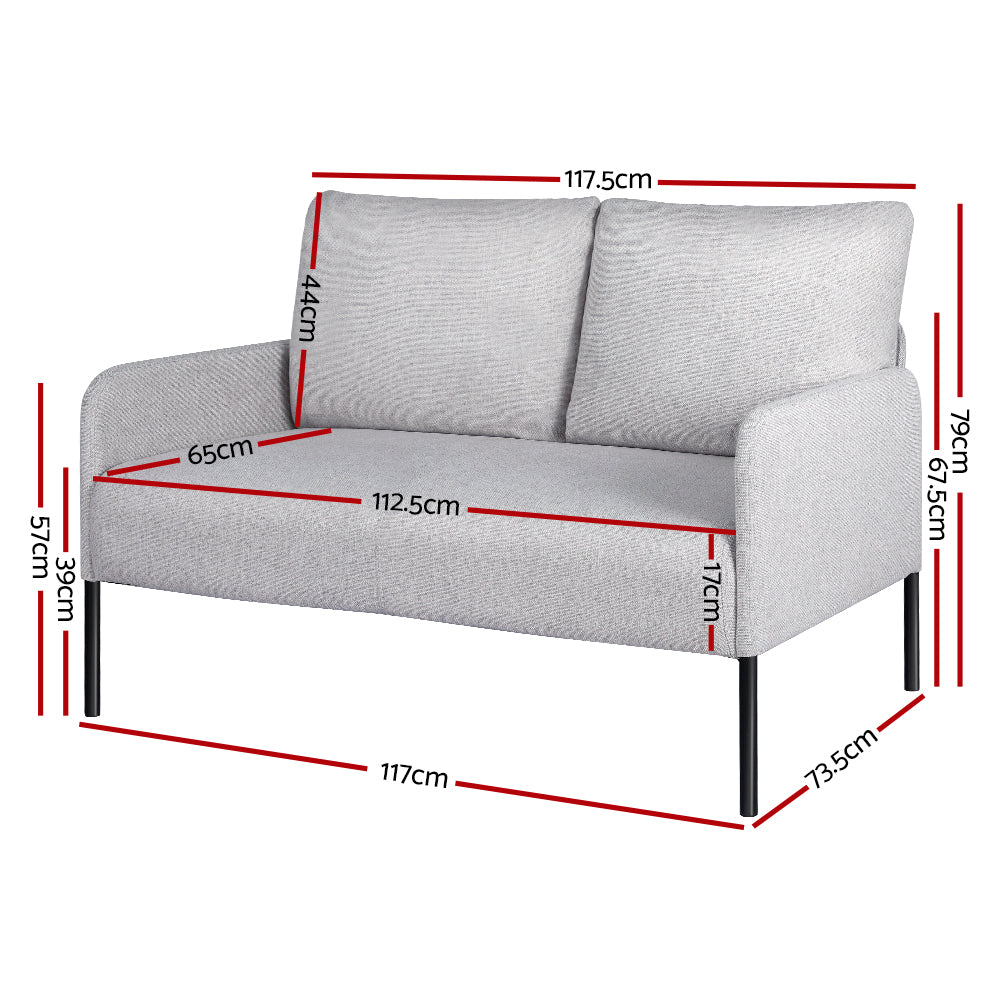 Armchair Lounge Chair Accent Chair Single Sofa Grey Linen Fabric
