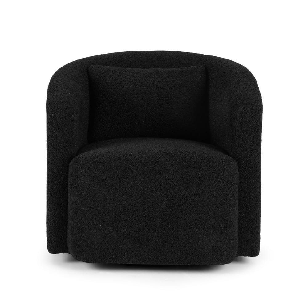 Round Swivel Armchair Sherpa Fleece 73x74x67cm