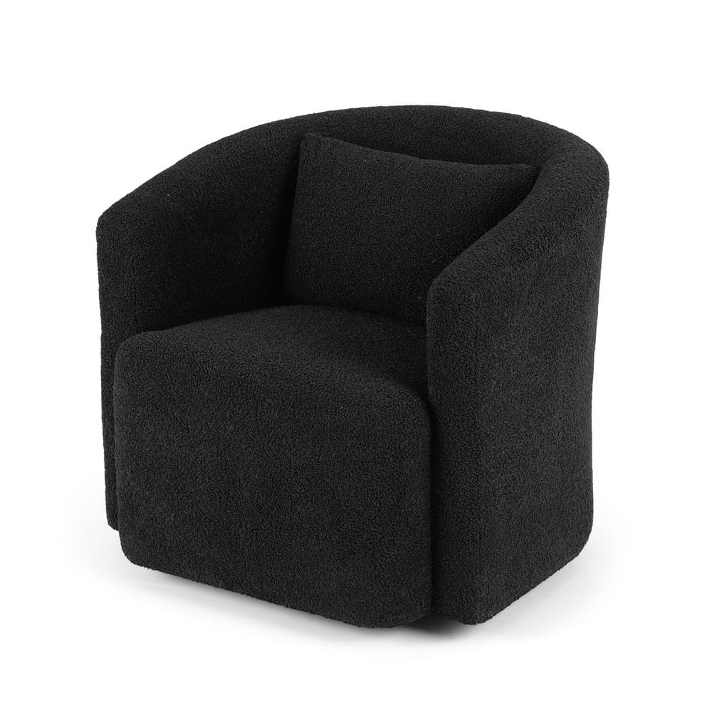 Round Swivel Armchair Sherpa Fleece 73x74x67cm