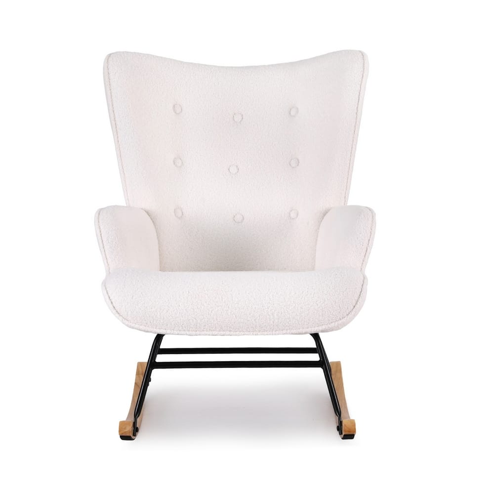 Rocking Armchair Boucle Fabric 68x74x91cm