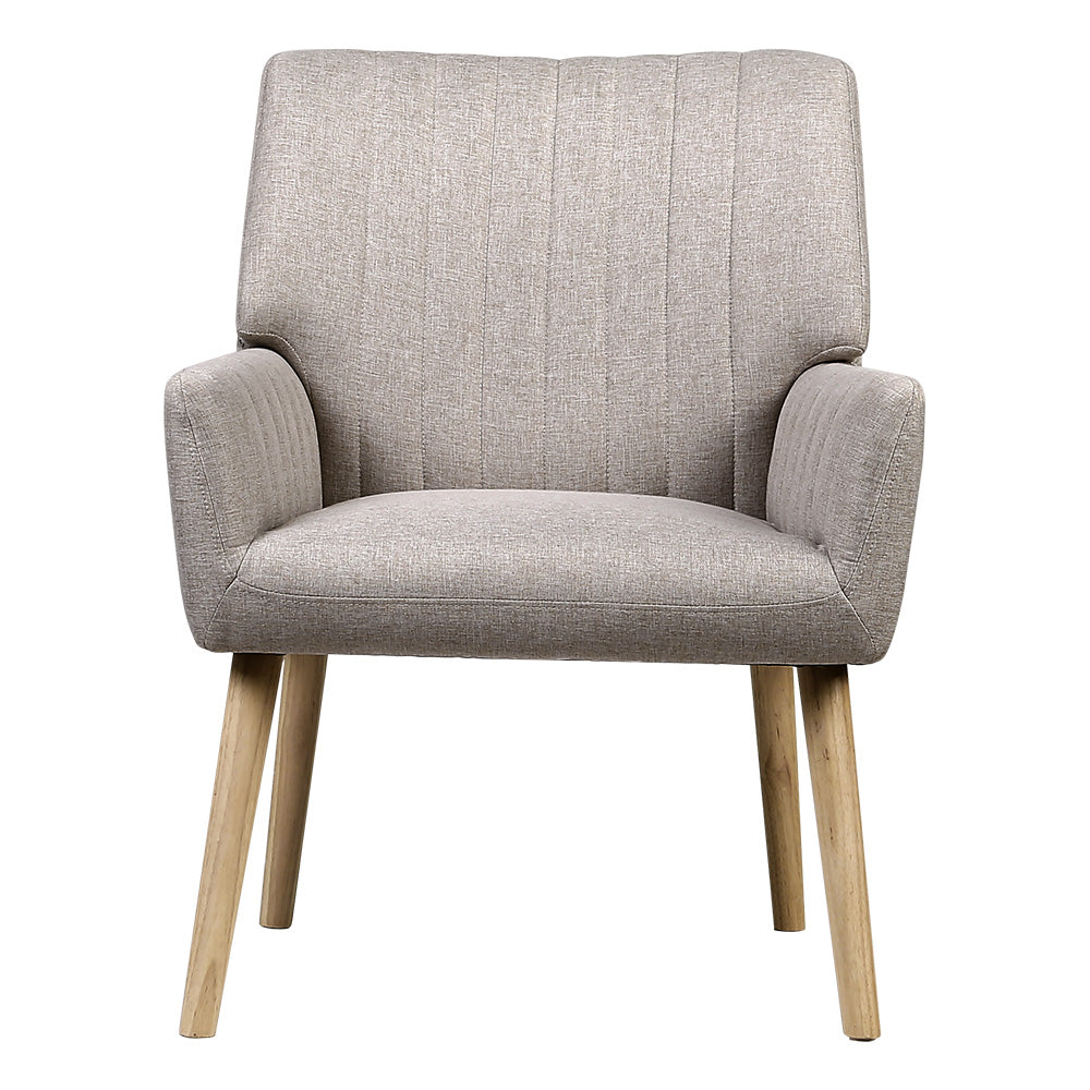 Beige Fabric Armchair Comfortable Lounge Chair