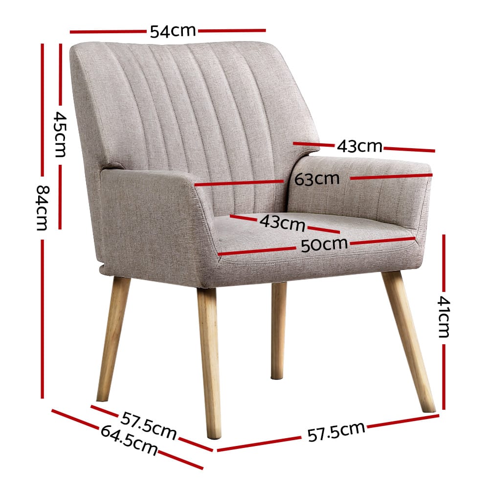 Beige beige 63x64.5x84cm, rear view