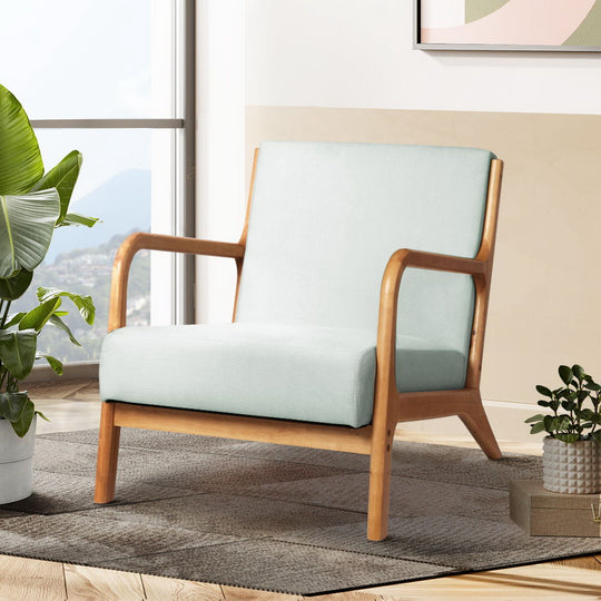 Wood finish - Armchair Lounge Chair Accent Armchairs Couch Sofa Bedroom Grey Wood
