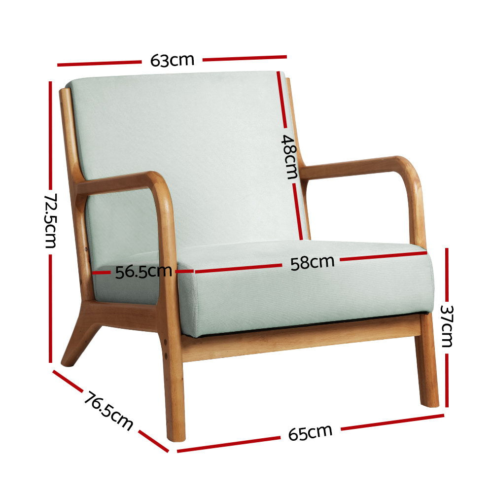 Armchair Lounge Chair Accent Armchairs Couch Sofa Bedroom Grey Wood | Arm Chairs & Recliners