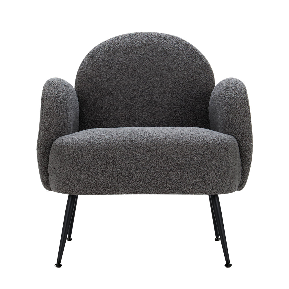 Armchair Lounge Chair Armchairs Accent Arm Chairs Sherpa Boucle Charcoal