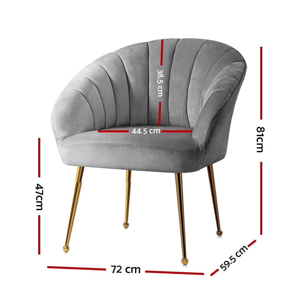 Stylish eye catching Velvet Sofa Couch Armchair-GY/ G/B/P