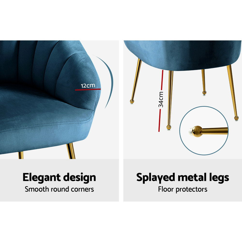 Stylish eye catching Velvet Sofa Couch Armchair-GY/ G/B/P