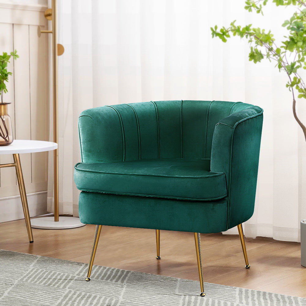 Soft velvet fabric Armchair Lounge Accent Chair Armchairs-GY/G/NA/P