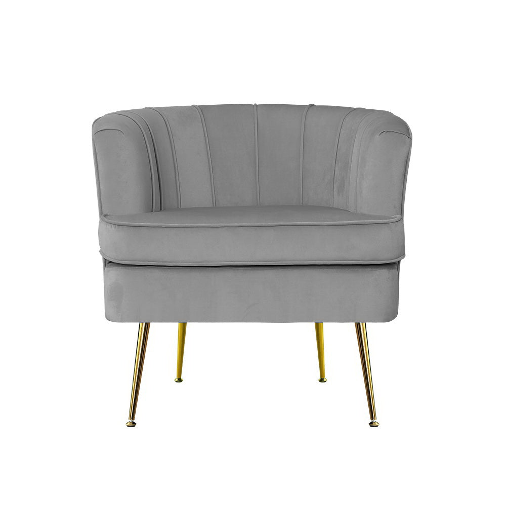 Soft velvet fabric Armchair Lounge Accent Chair Armchairs-GY/G/NA/P