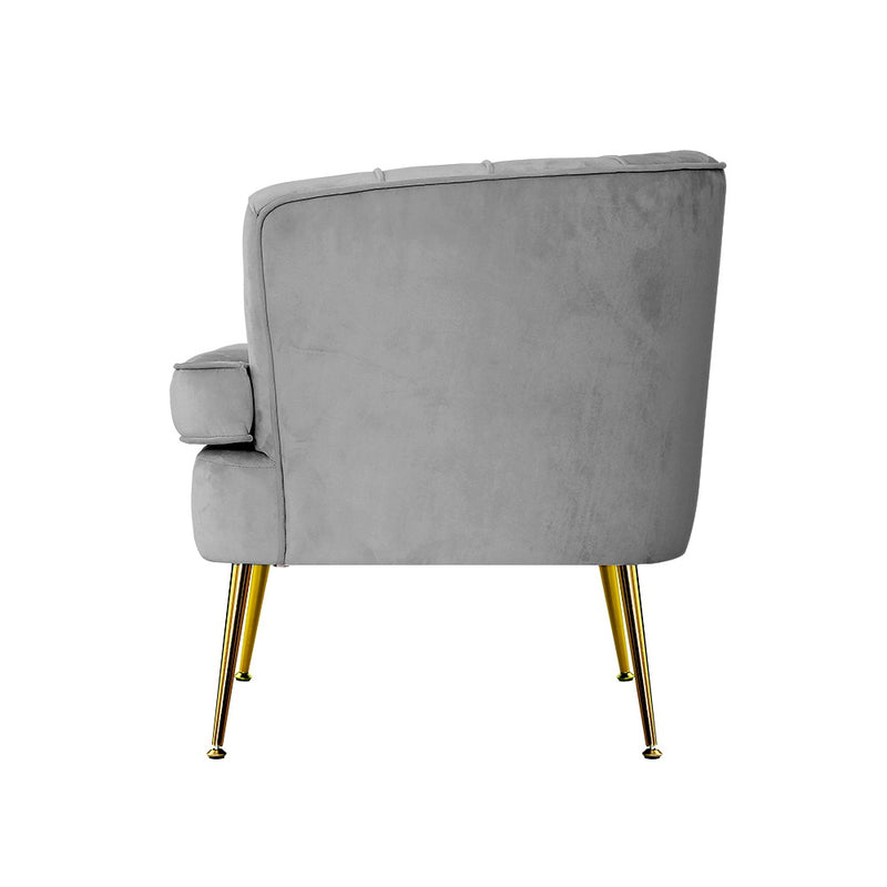 Soft velvet fabric Armchair Lounge Accent Chair Armchairs-GY/G/NA/P with Arm Chairs & Recliners