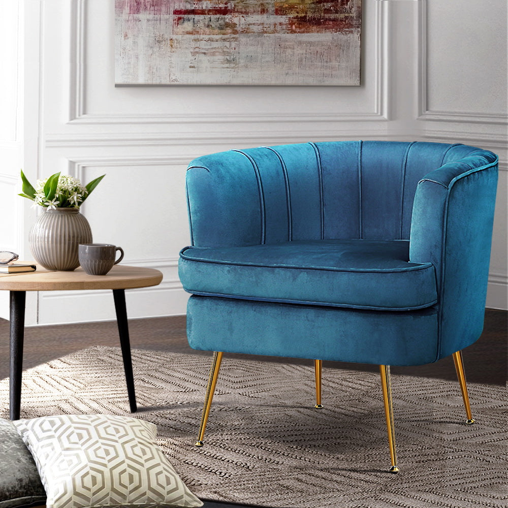 Soft velvet fabric Armchair Lounge Accent Chair Armchairs-GY/G/NA/P