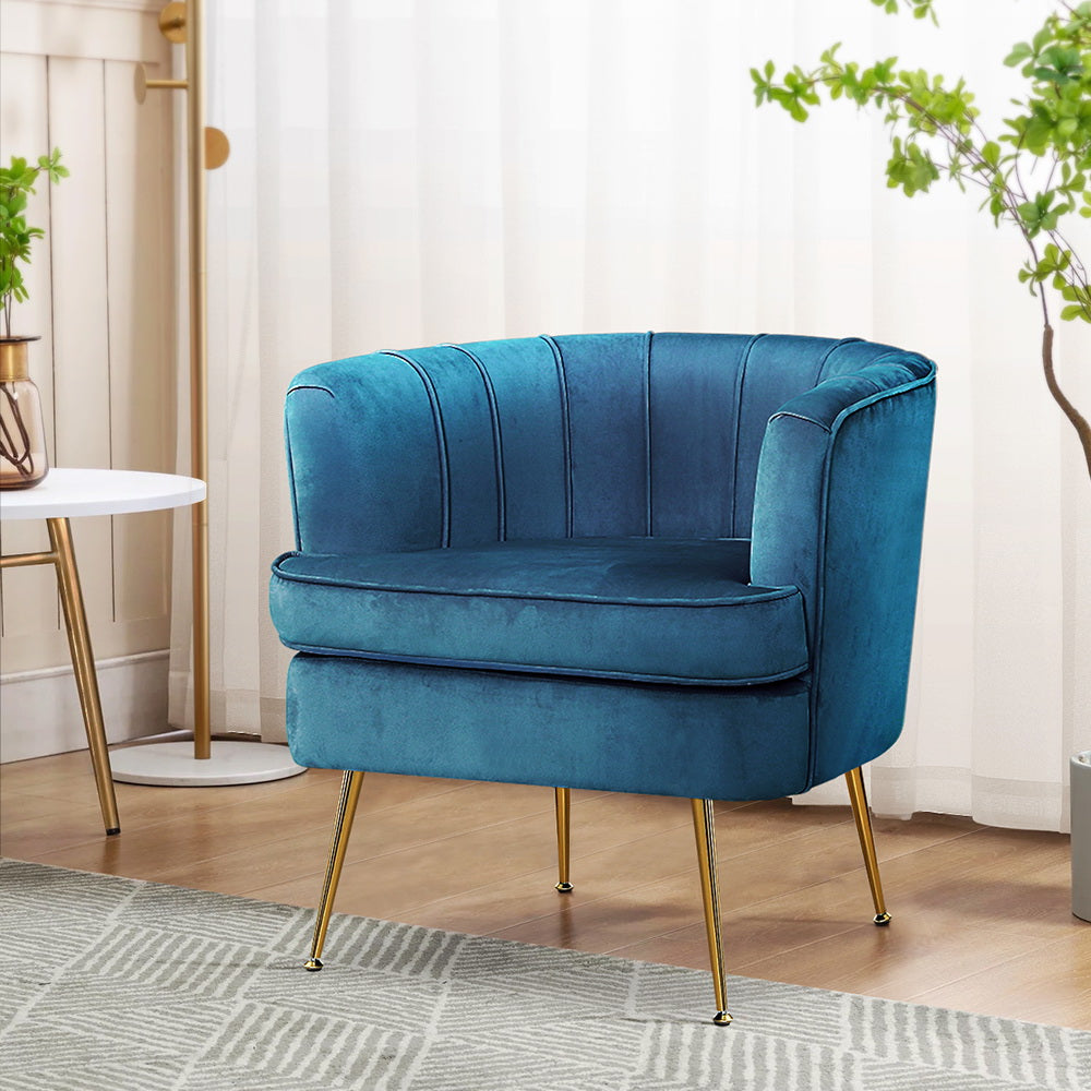 Soft velvet fabric Armchair Lounge Accent Chair Armchairs-GY/G/NA/P