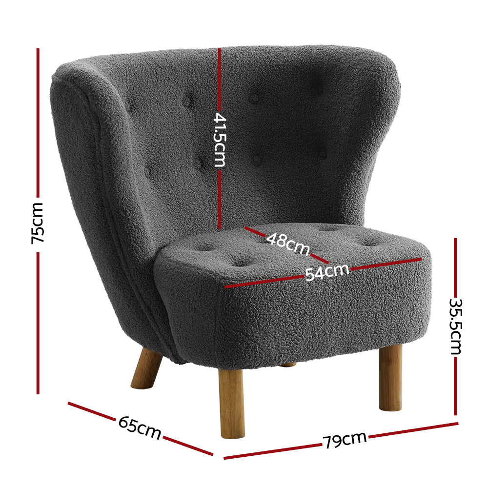 Armchair Lounge Accent Chair Couch Sofa Bedroom Charcoal