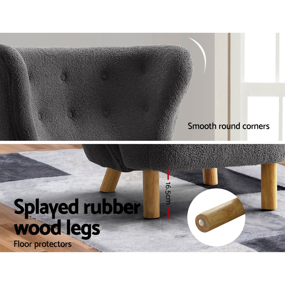 Armchair Lounge Accent Chair Couch Sofa Bedroom Charcoal