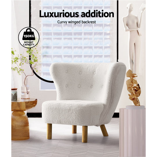 Armchair Lounge Accent Couch Chairs Sofa Bedroom White - Arm Chairs & Recliners