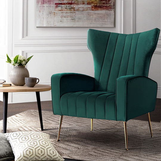 Green colour - Armchair Green Velvet Kate
