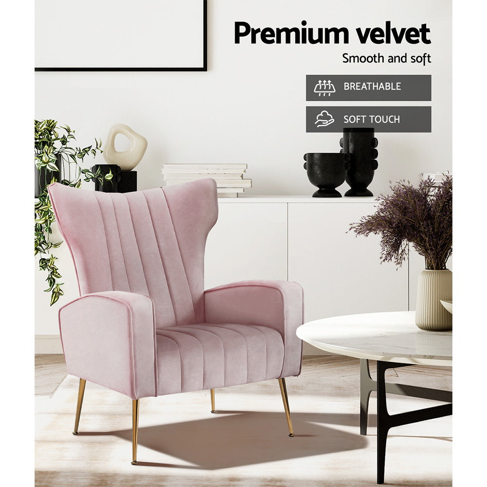 Armchair Navy Velvet Kate