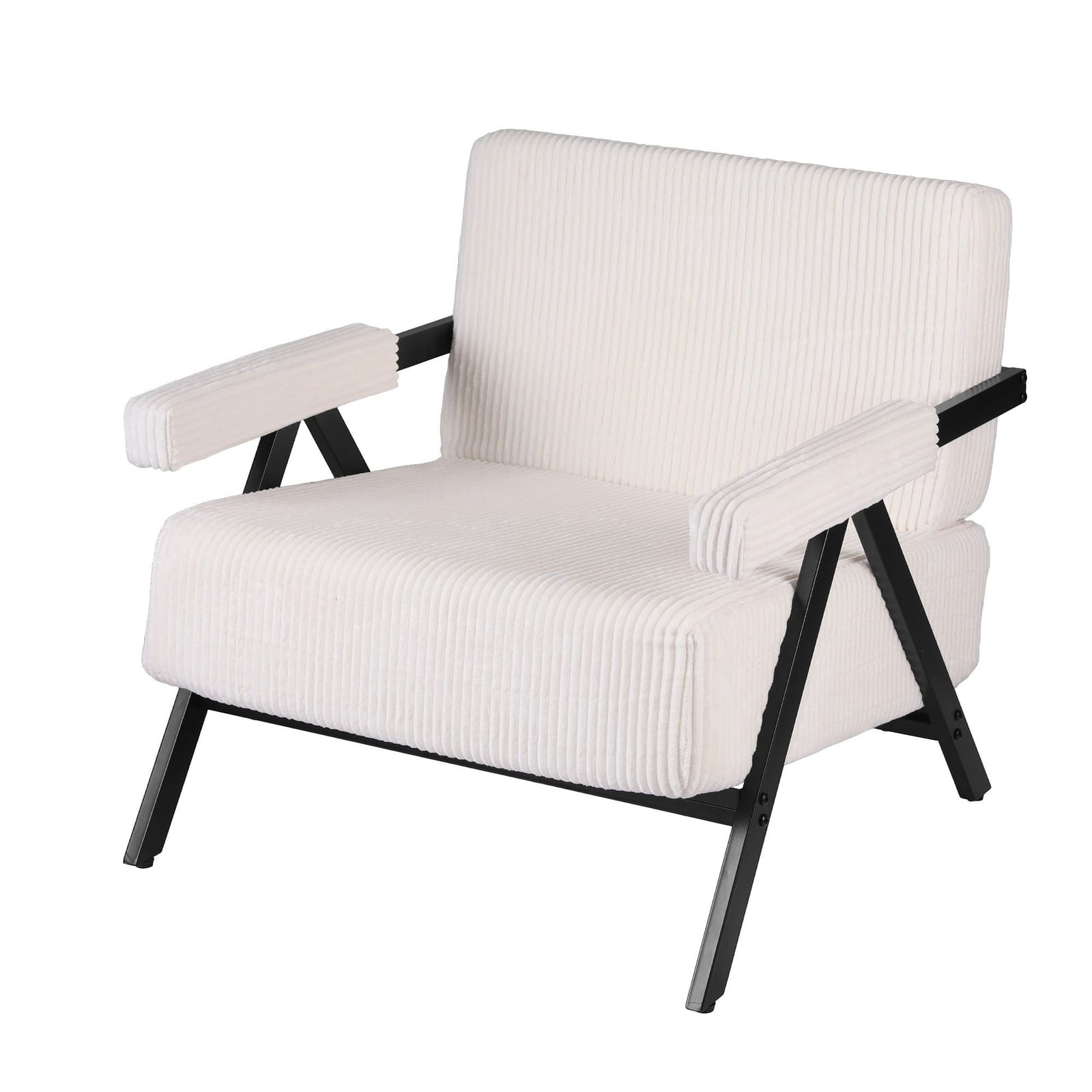 Compressed Armchair White Velvet 74x81x73cm