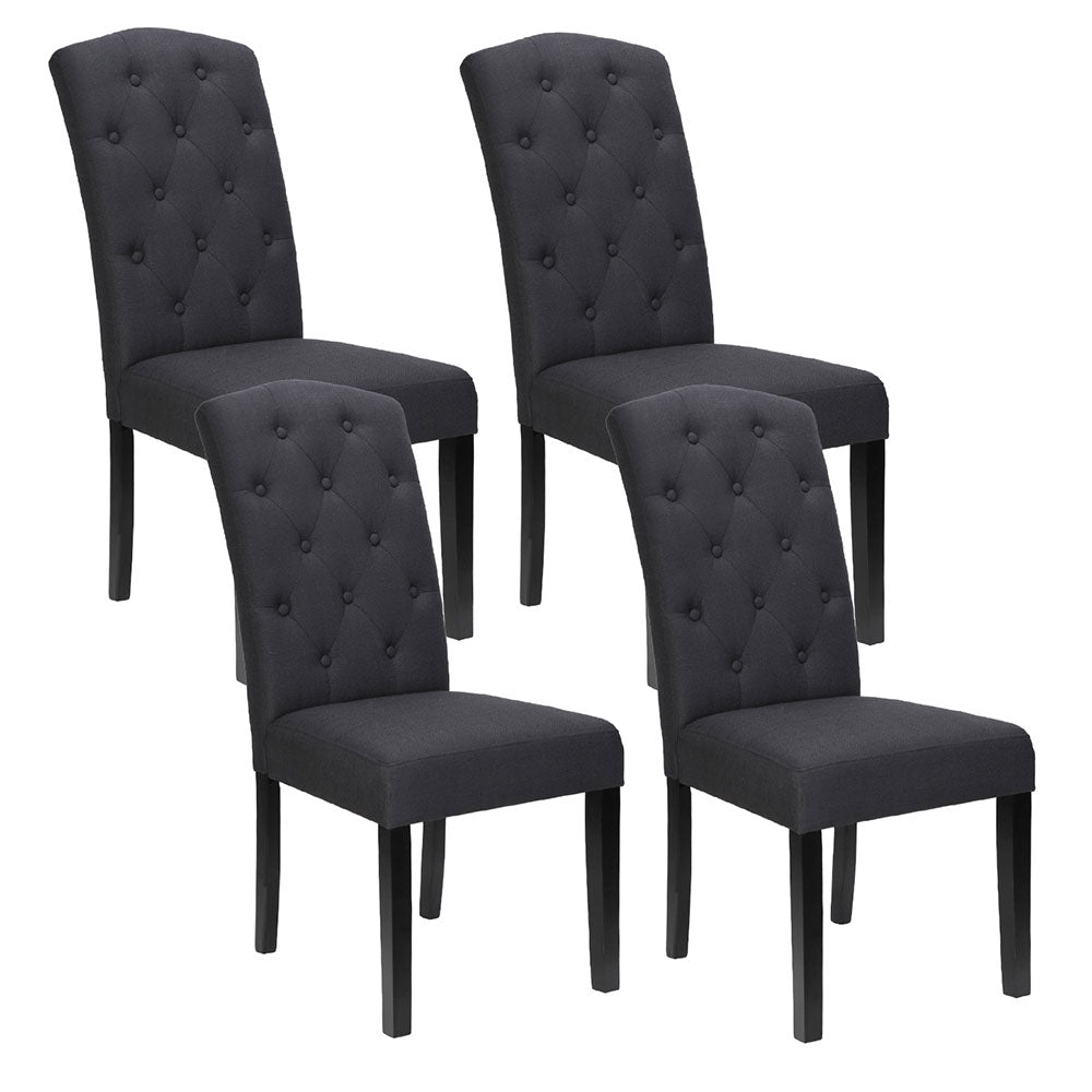 Linen finish - Dark Grey Linen Parsons Chairs, Set of 4 for Dining Room - Stylish