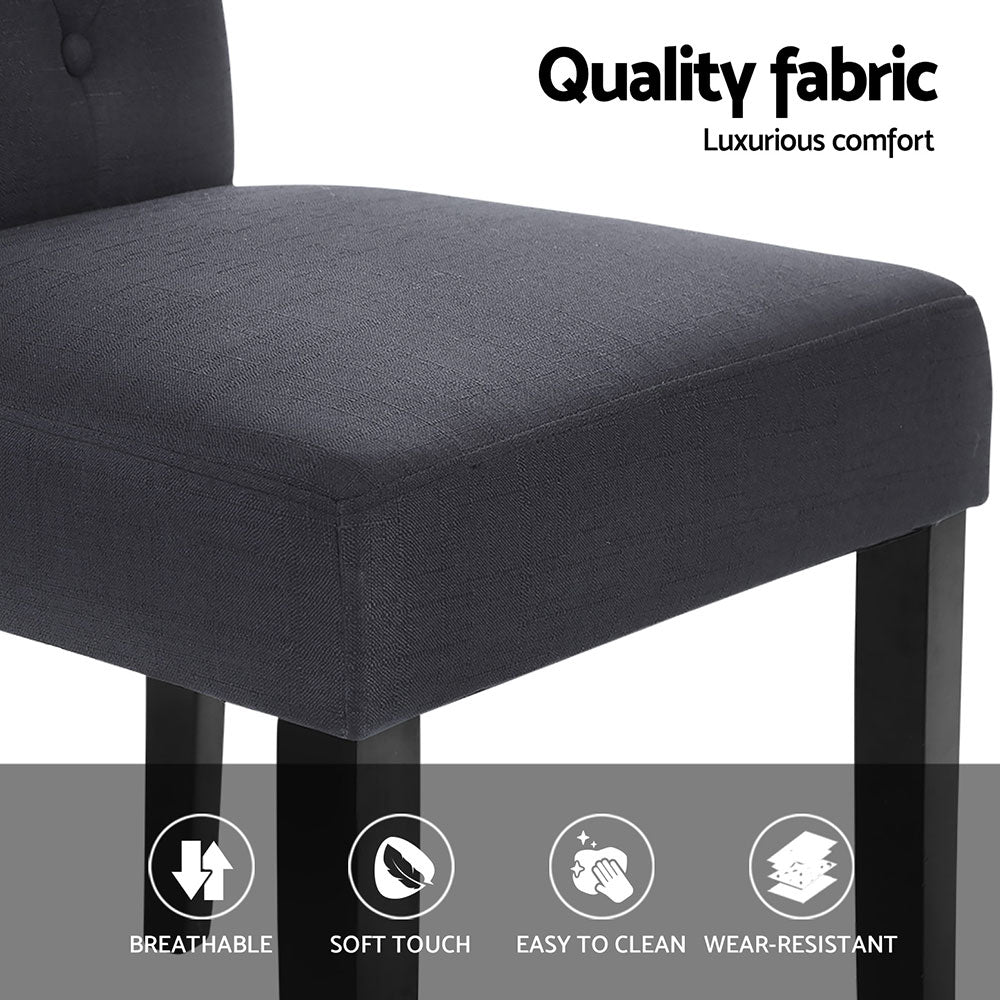 Dark Grey Linen Parsons Chairs, Set of 4 for Dining Room - Stylish | Linen finish