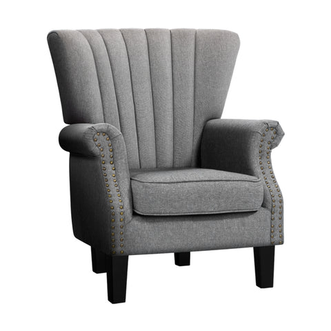 Upholstered Fabric Armchair Accent Tub Chairs Modern seat Sofa Lounge Grey