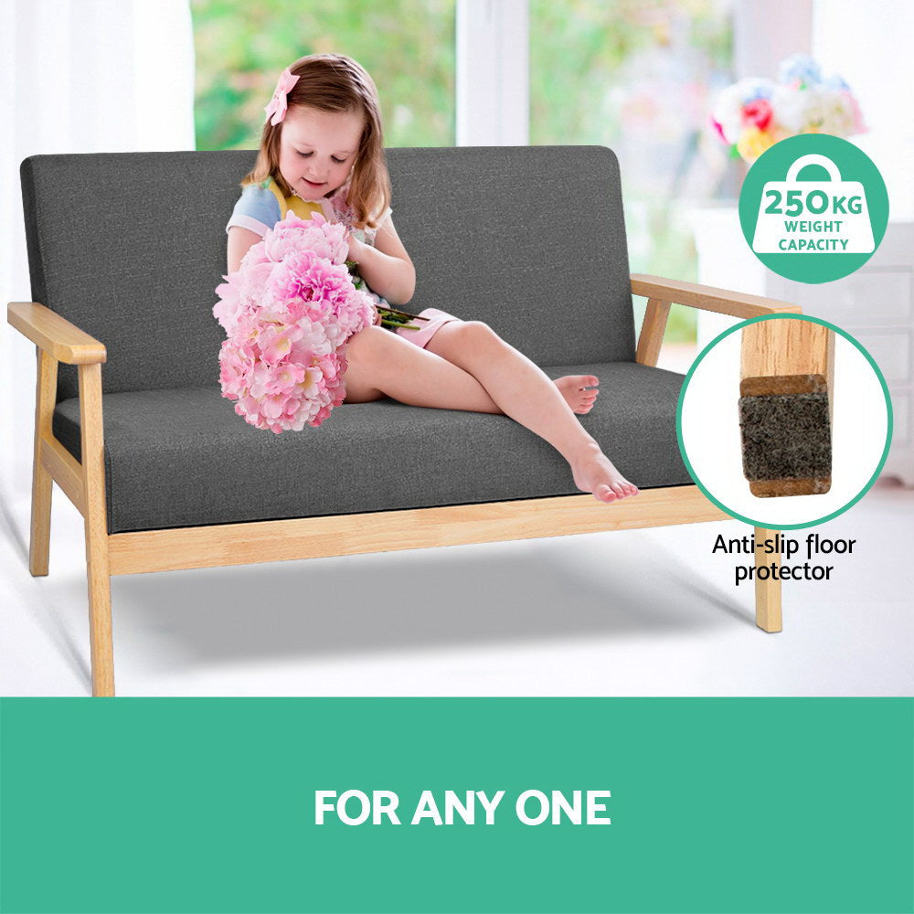2-Seater Fabric Sofa Armchair Skane