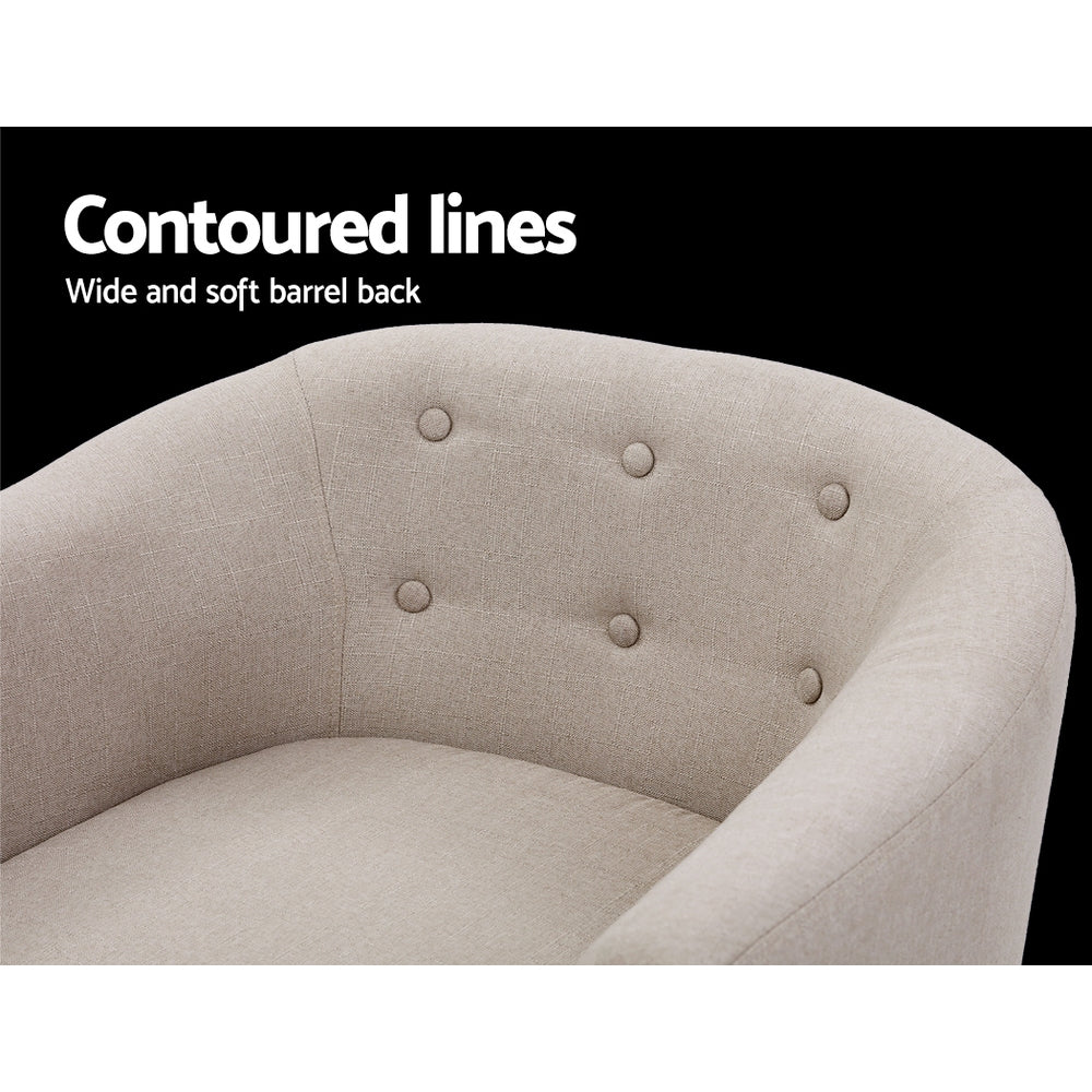 Armchair Tub Chair Beige Adora