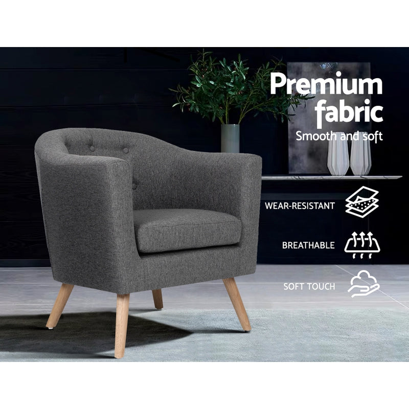 Armchair Tub Chair Single Accent Armchairs Sofa | Paypal