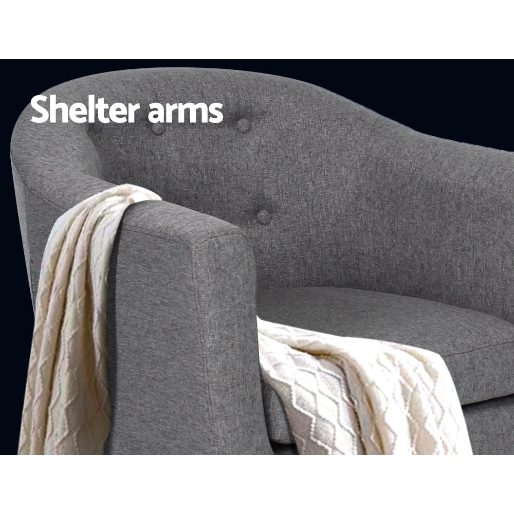 Grey Adora Tub Armchair Soft Lounge Accent Chair